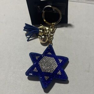 Star of David bling Keychain with Tassel